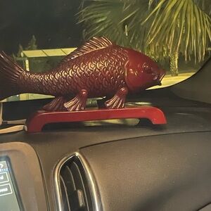 Japanese Decorative Red Fish Figurine solid wood goes for $800